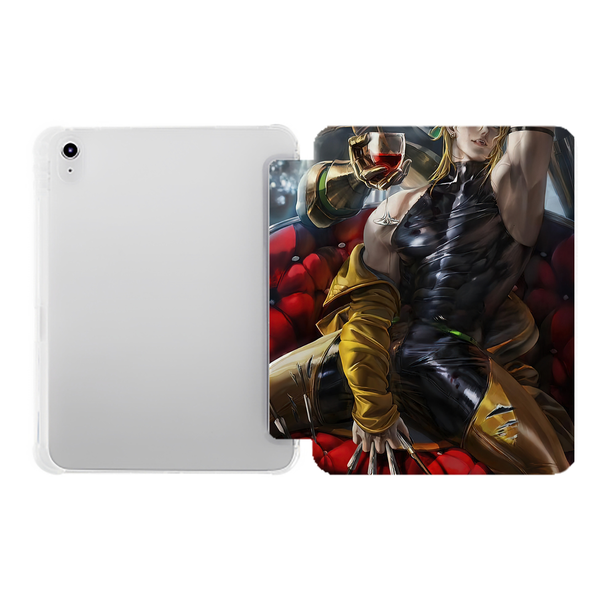 （画像用） ジョジョの奇妙な冒険 JoJo's Bizarre Adventure IPad ケース ペン収納付き 三つ折りスタンド PUレザー×シリコン 対応機種9.5/10.5/10.9インチ